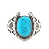 Image 4 : Navajo Unique Horseshoe AAA Spider Turquoise Ring