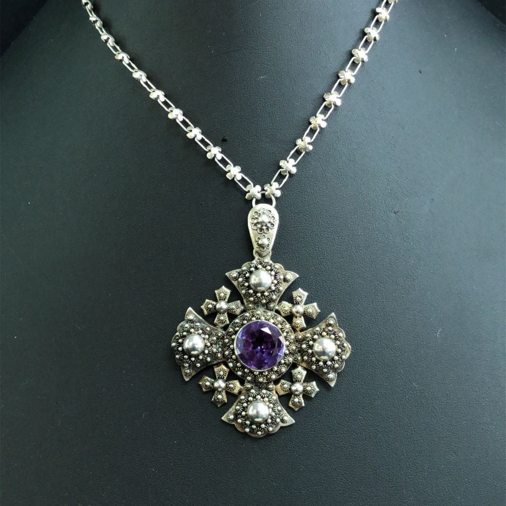 Unique Circa 1900 Jerusalem Cross with Alexandrite