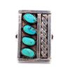 Image 1 : Navajo Handmade Kingman Turquoise Signed Ring