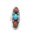 Image 1 : Navajo Coral & Turquoise Sadie Sam Ring