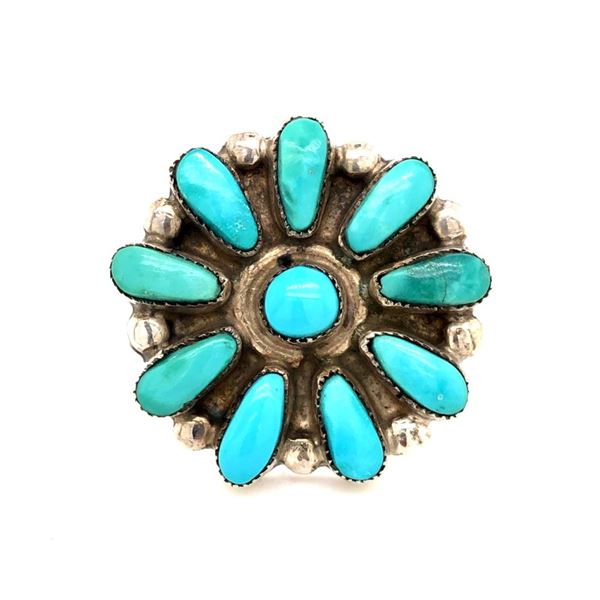 Zuni Petit Point Turquoise Vintage 1960 Ring