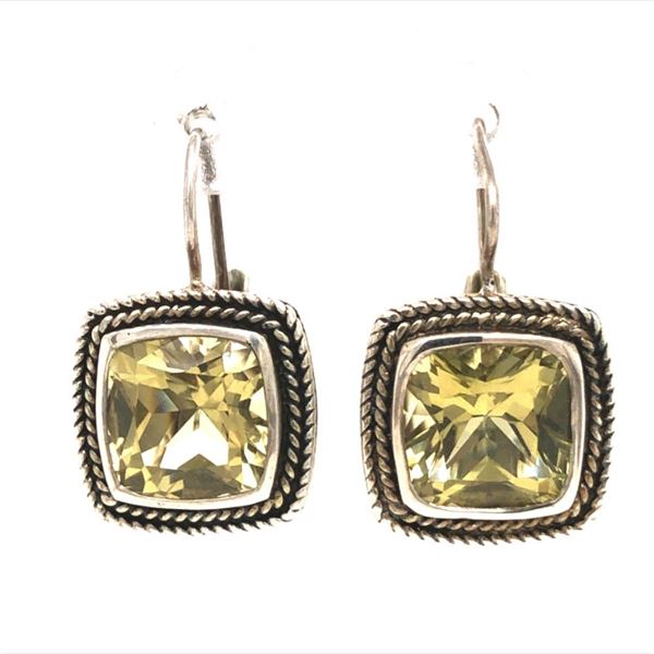 Handmade Sterling Silver Faceted Citrine Earrings