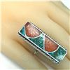 Image 4 : Vintage Zuni Coral & Turquoise Inlay Ring
