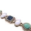 Image 2 : Handmade Turquoise, Multi Stone Link Bracelet