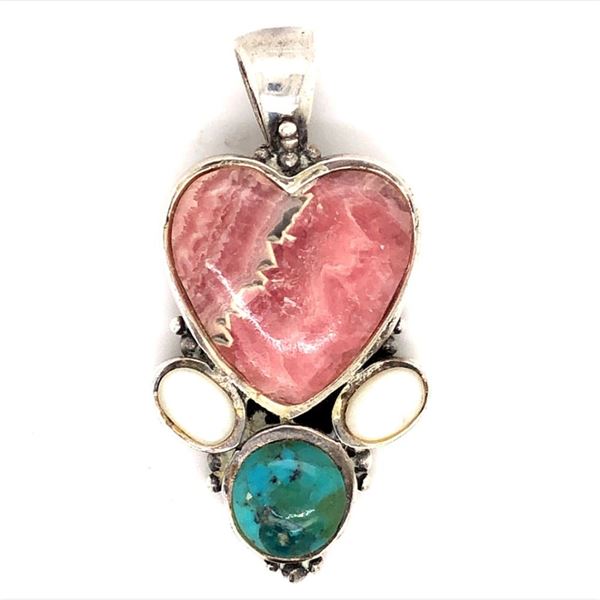 Beautiful Relios Pink Jasper Turquoise Pendant