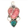 Image 1 : Beautiful Relios Pink Jasper Turquoise Pendant