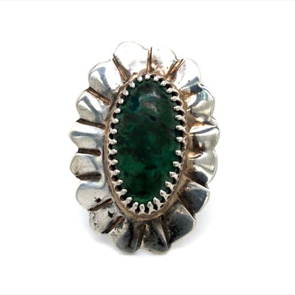 Navajo Circa 1940's Malachite Ring 7 1/4