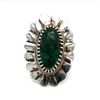 Image 1 : Navajo Circa 1940's Malachite Ring 7 1/4