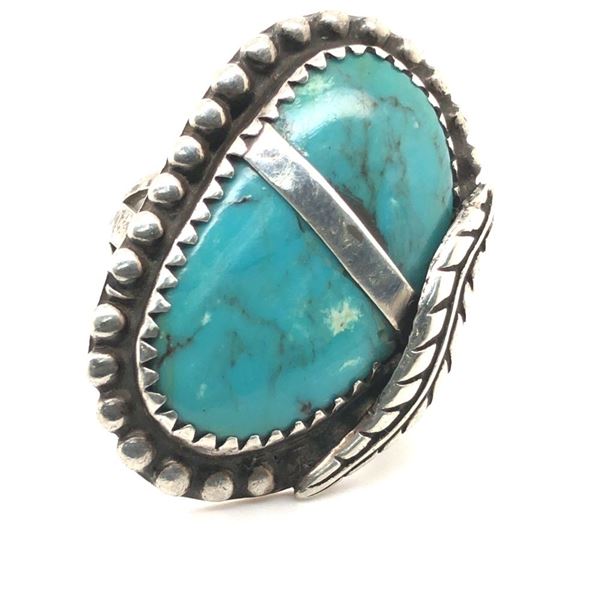 Rare Navajo Jessie Claw Turquoise Ring