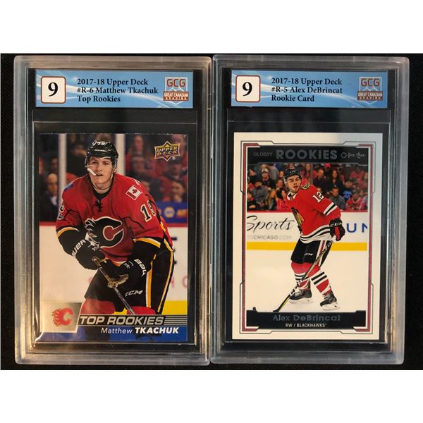 GCG HIGH GRADE UPPER DECK HOCKEY ROOKIE CARD LOT