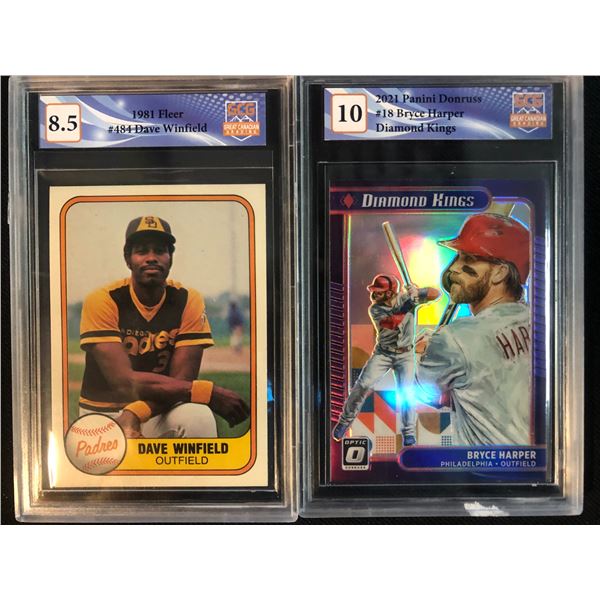 GCG HIGH GRADE BASEBALL CARD LOT (DAVE WINFIELD/ BRYCE HARPER)