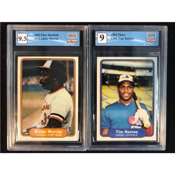 GCG HIGH GRADE BASEBALL CARD LOT (EDDIE MURRAY/ TIM RAINES)