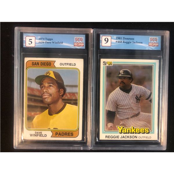 GCG HIGH GRADE BASEBALL CARD LOT (DAVE WINFIELD/ REGGIE JACKSON)