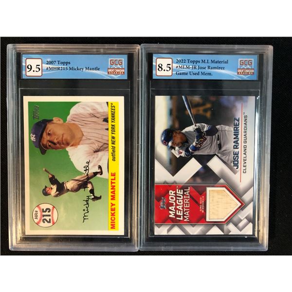 GCG HIGH GRADE BASEBALL CARD LOT (MICKEY MANTLE/ JOSE RAMIREZ)