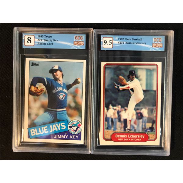 GCG HIGH GRADE BASEBALL CARD LOT (JIMMY KEY RC/ DENNIS ECKERSLEY)