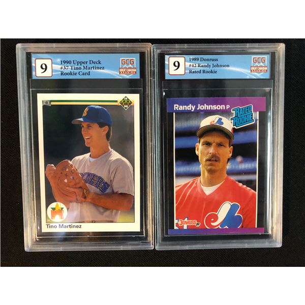 GCG HIGH GRADE BASEBALL CARD LOT (TINO MARTINEZ RC/ RANDY JOHNSON RATED RC)