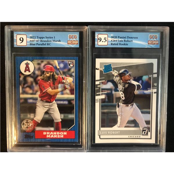 GCG HIGH GRADE BASEBALL CARD LOT (BRANDON MARSH RC/ LUIS ROBERT RATED RC)