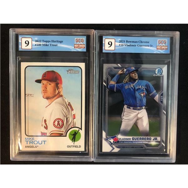 GCG HIGH GRADE BASEBALL CARD LOT (MIKE TROUT/ VLADIMIR GUERRERO JR.)