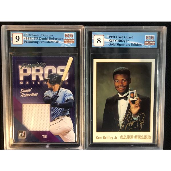 GCG HIGH GRADE BASEBALL CARD LOT (DANIEL ROBERTSON/ KEN GRIFFEY JR. GOLD SIG. EDITION)