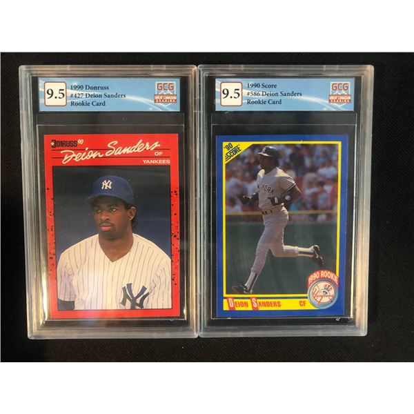 GCG HIGH GRADE DEION SANDERS BASEBALL ROOKIE CARD LOT