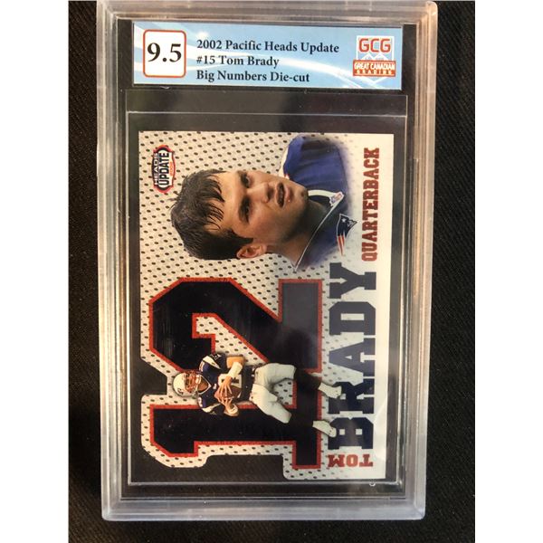 2002 PACIFIC HEADS UPDATE NO.15 TOM BRADY BIG NUMBERS DIE-CUT (GCG 9.5)