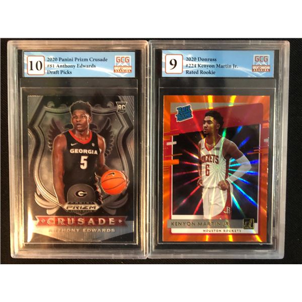 GCG HIGH GRADE BASKETBALL CARD LOT (ANTHONY EDWARDS/ KENYON MARTIN JR.)