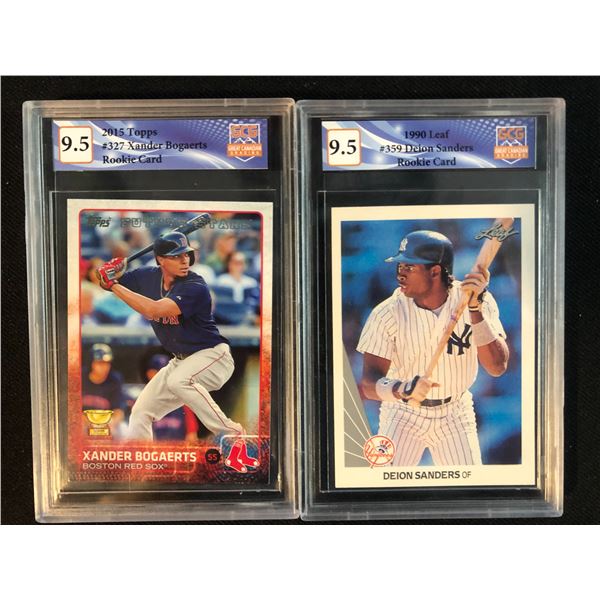 GCG HIGH GRADE BASEBALL ROOKIE CARD LOT (XANDER BOGAERTS/ DEION SANDERS)