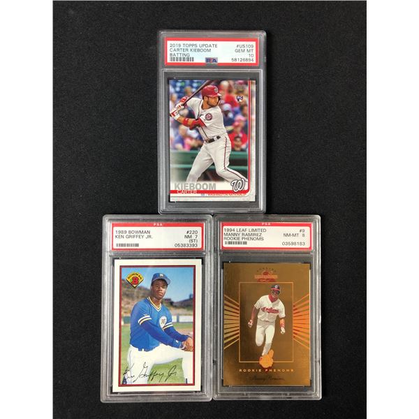 GRADED PSA BASEBALL CARD LOT W/ KEN GRIFFEY JR ROOKIE