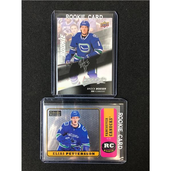 ELIAS PETTERSSON AND BROCK BOESER ROOKIE TRADING CARD LOT