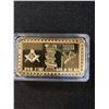 Image 1 : FREEMASON 100 MILLS .999 FINE GOLD PLATED CLAD MASONIC ART BAR