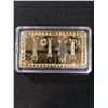 Image 2 : FREEMASON 100 MILLS .999 FINE GOLD PLATED CLAD MASONIC ART BAR