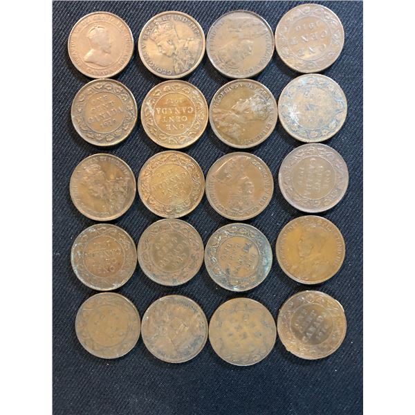 LOT OF LARGE CANADIAN PENNIES