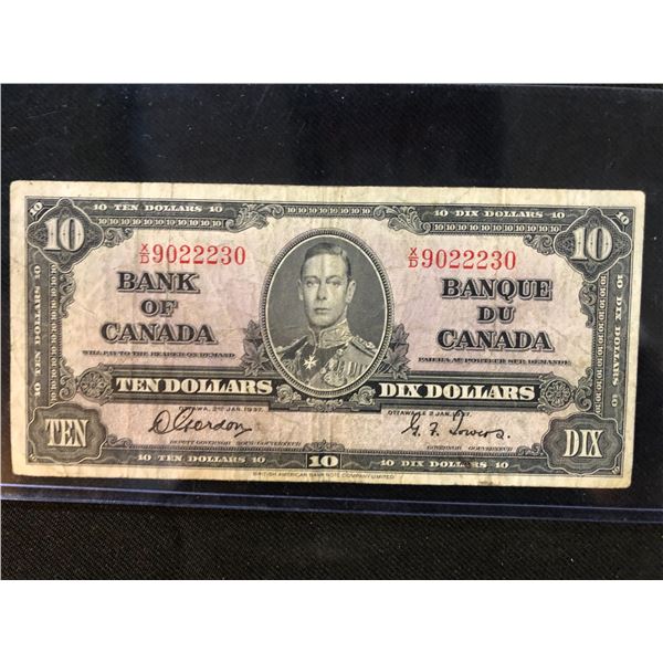 1937 CANADIAN $10.00 BILL