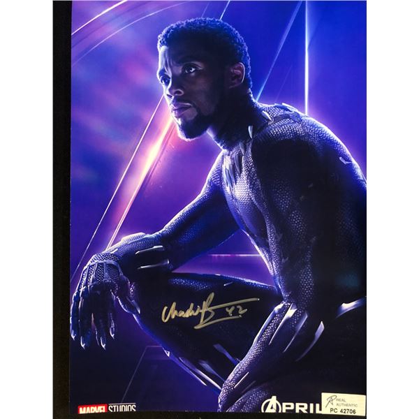 CHADWICK BOSEMAN SIGNED 8X10 PHOTO (RA COA)