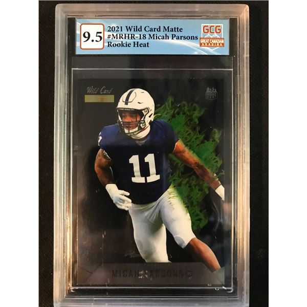 2021 WILD CARD MATTE MICAH PARSONS ROOKIE HEAT (GCG 9.5)