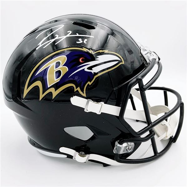 Ray Lewis Autographed Baltimore Ravens Helmet (JSA COA))