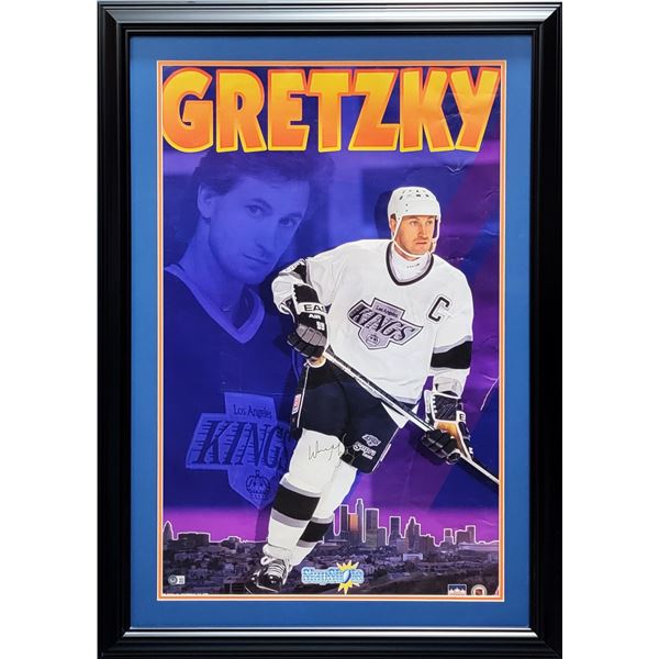 WAYNE GRETZKY SIGNED FRAMED POSTER (BECKETT LOA)