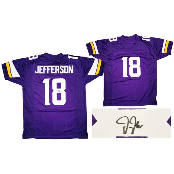 JUSTIN JEFFERSON SIGNED VIKINGS PRO STYLE JERSEY (BECKETT COA)