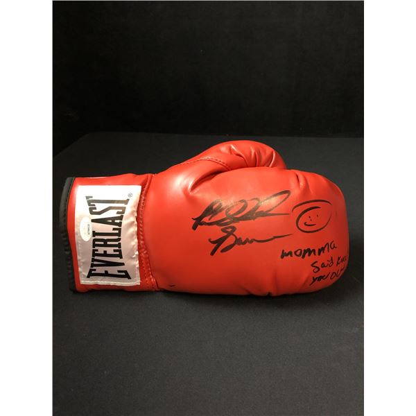 RIDDICK BOWE SIGNED AND INSCRIBED EVERLAST BOXING GLOVE (BECKETT COA)