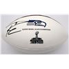 Image 1 : Russell Wilson Autographed Seattle Seahawks SB XLVIII Champions White Logo Football RW Holo