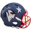 Image 1 : Mac Jones Signed New England Patriots AMP Blue Full Size Replica Speed Helmet (Beckett COA)