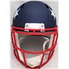 Image 4 : Mac Jones Signed New England Patriots AMP Blue Full Size Replica Speed Helmet (Beckett COA)