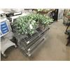Image 2 : Stainless Steel Storage Cart On Wheels & Fake Plants