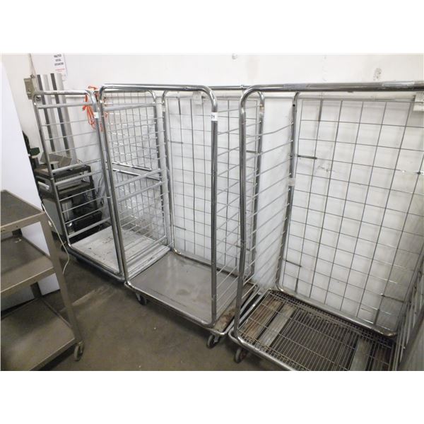 3 Stainless Steel Carts On wheels