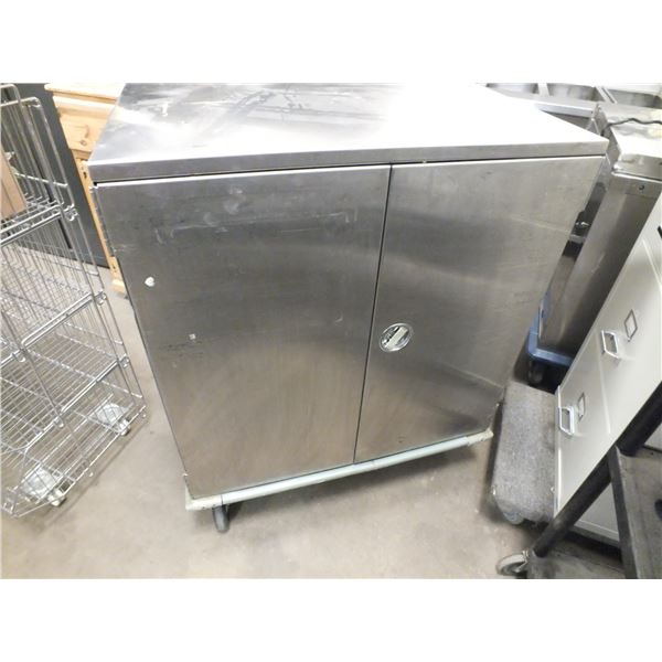 2 Door Stainless Steel Cart On Wheels