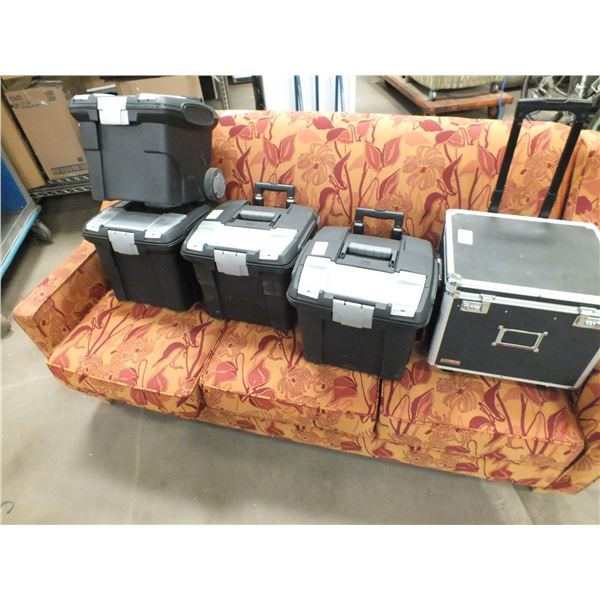 5 Storage Bins On Wheels