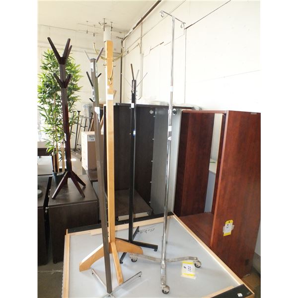 3 Coat Racks & 1 IV Pole
