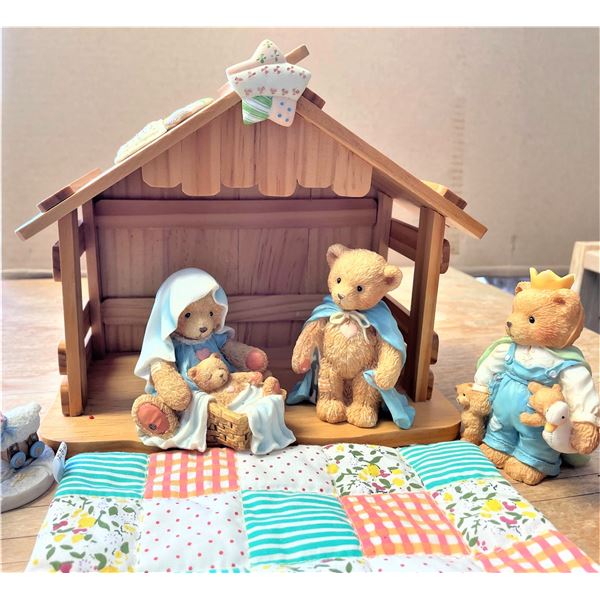 Cherished Teddies Nativity Set and Ornaments