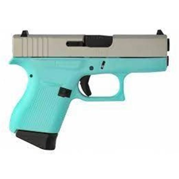GLOCK 43 9MM ROBIN EGG BLUE/SATIN SLIDE 3.41"