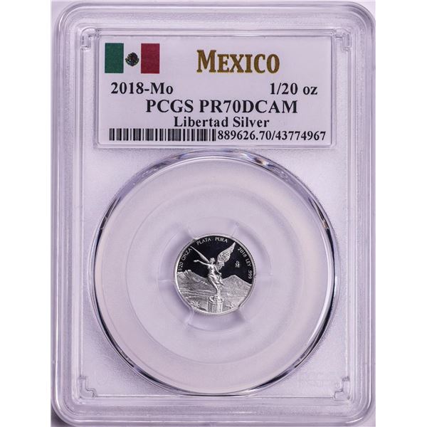 2018-Mo Mexico Proof 1/20 oz Silver Libertad Coin PCGS PR70DCAM